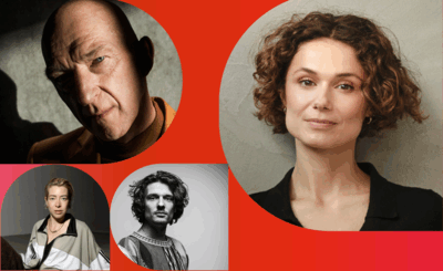 Collage van foto's van schrijvers Doortje Smithuijsen, Teddy Tops, Cees van der Boom en Wilfried de Jong.